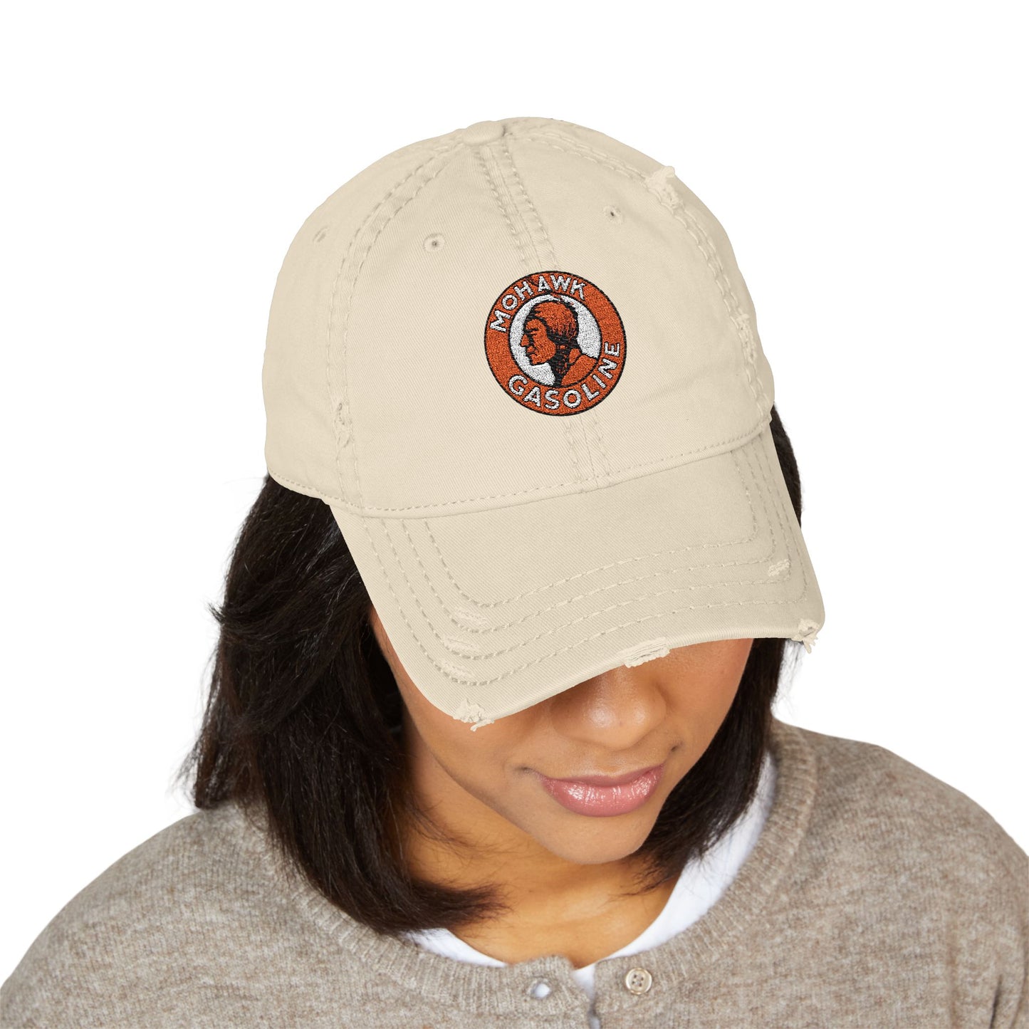 Mohawk Gasoline dad hat back detail — adjustable closure — The Faded Label Co.