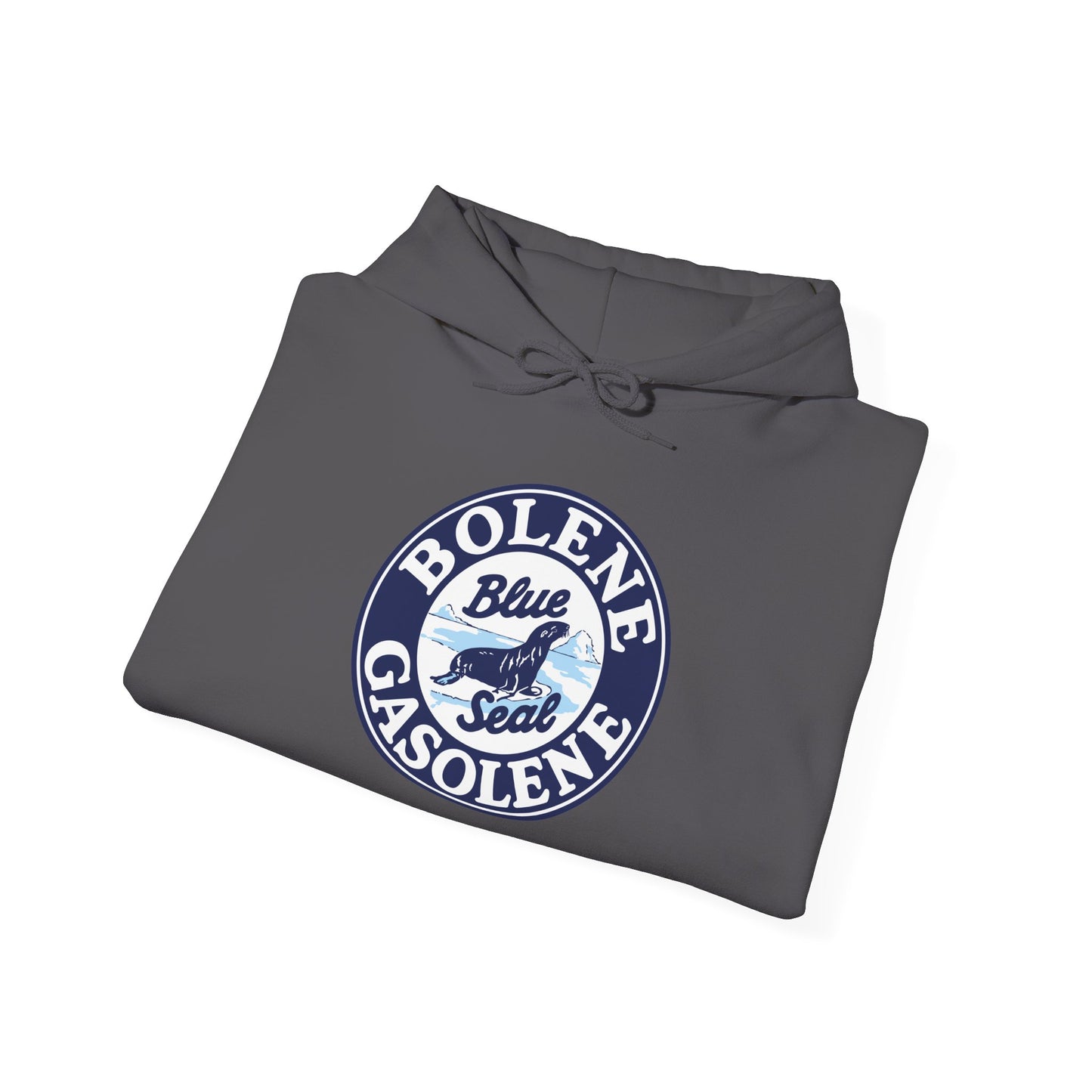 Bolene Blue Seal"Gasoline Hoodie - Vintage " Retro Logo Pullover