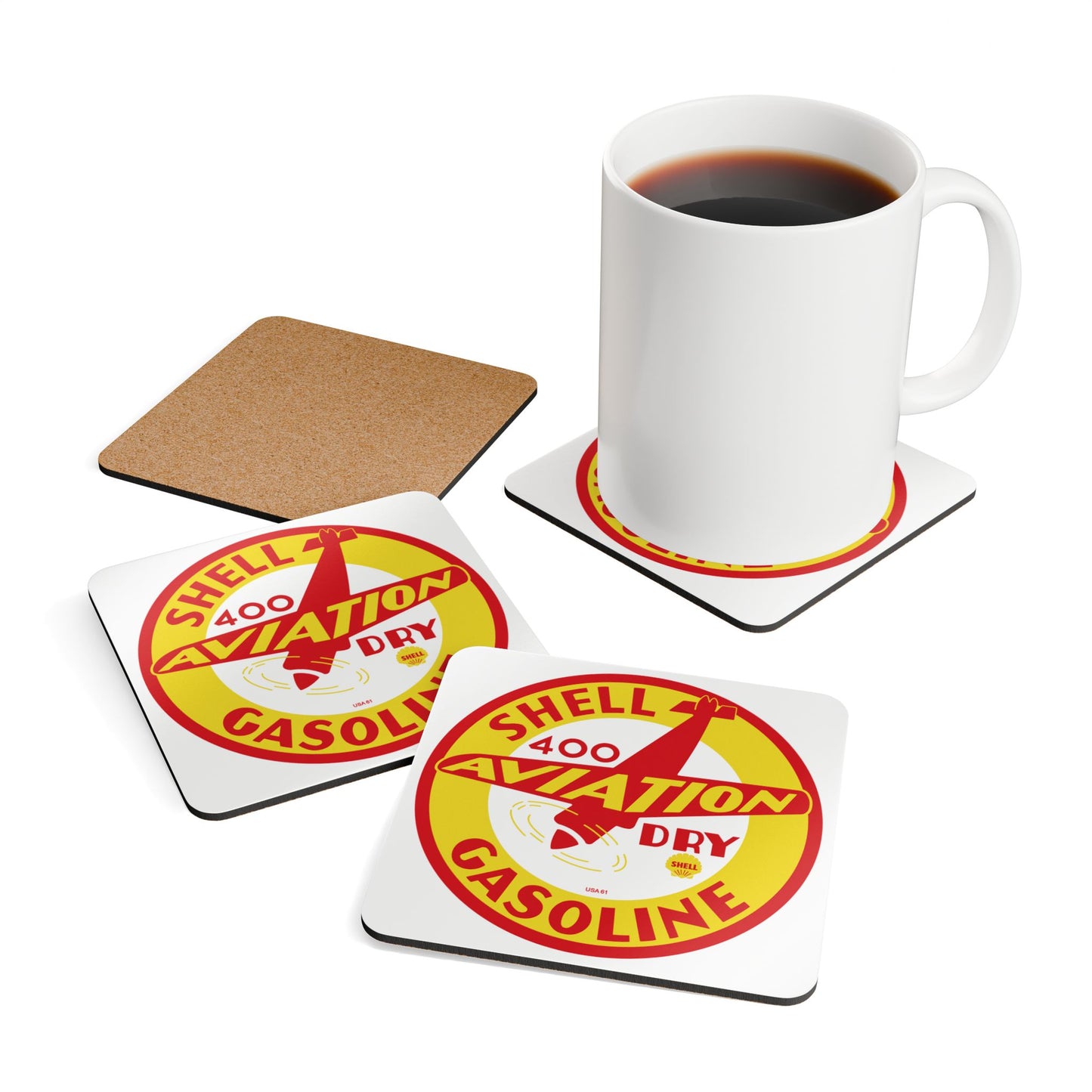 Shell Aviation 400 Coaster Set — Vintage Petroliana Gift | The Faded Label Co.