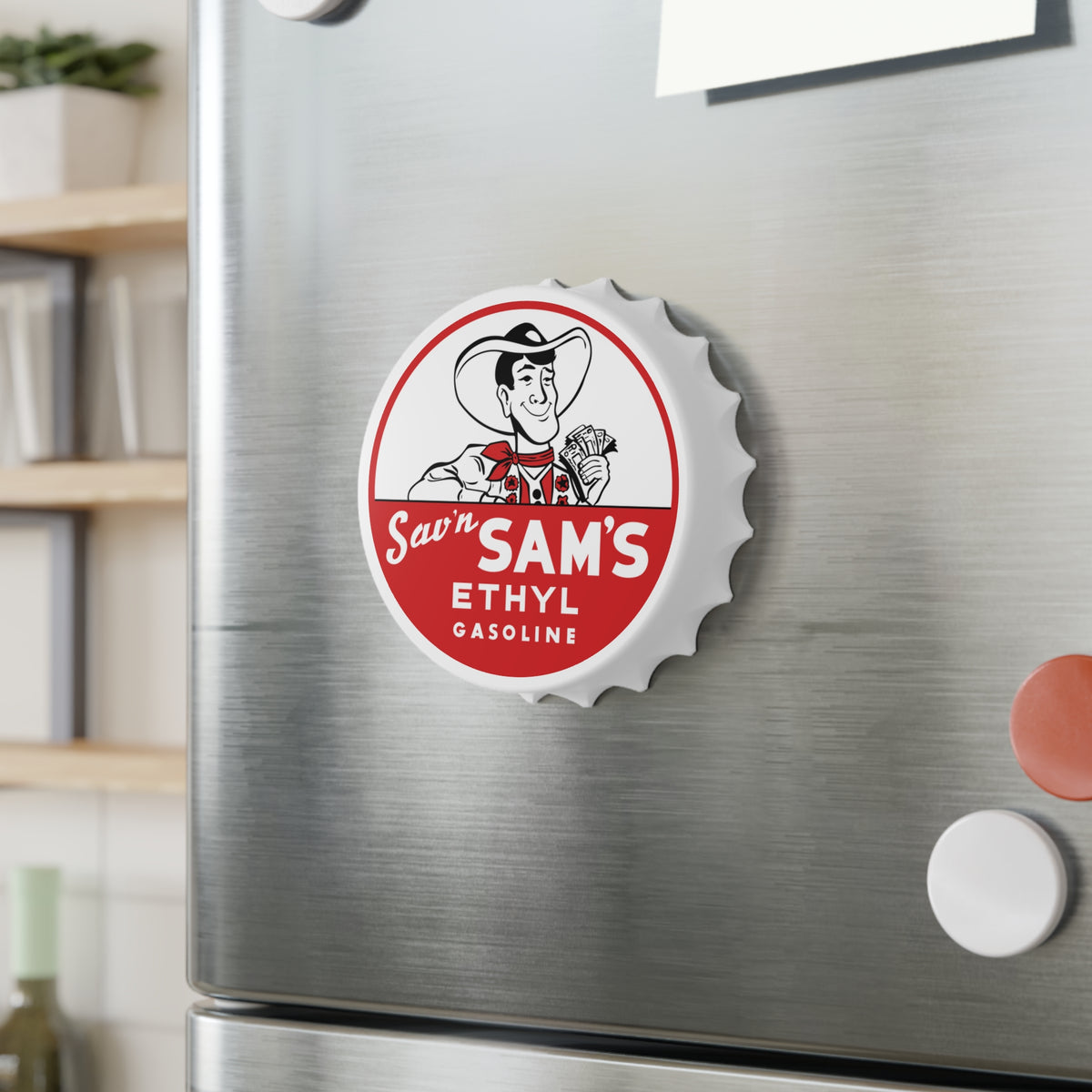 Sam's Ethyl Gasoline Bottle Opener — Vintage Petroliana Gift | The Faded Label Co.