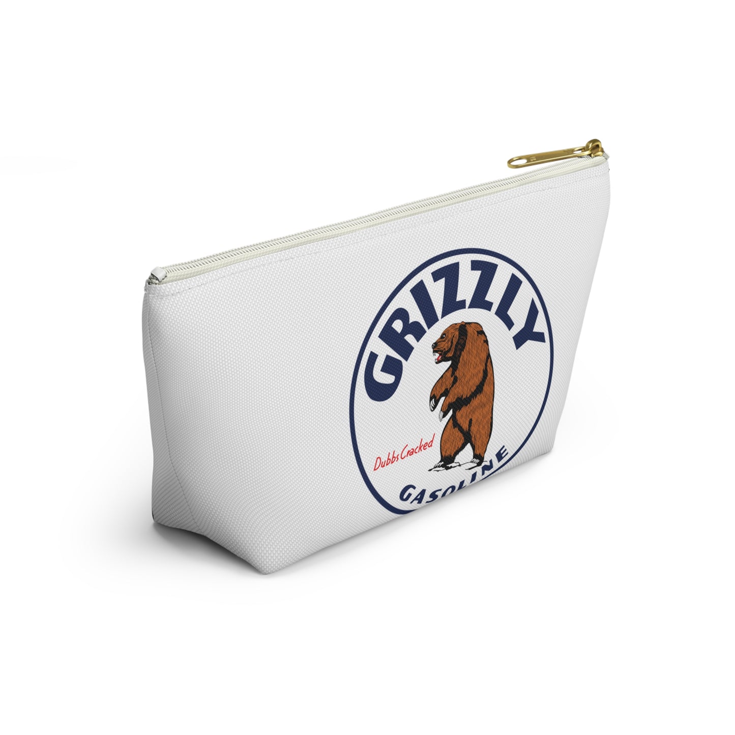 Grizzly Gasoline Accessory Pouch — Vintage Montana Petroliana Gift | The Faded Label Co.