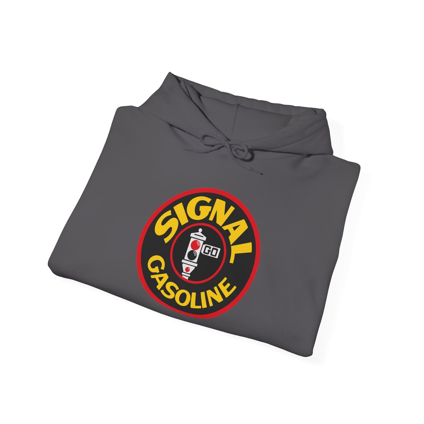 Signal Gasoline Hoodie — Vintage Traffic Signal Petroliana | The Faded Label Co.