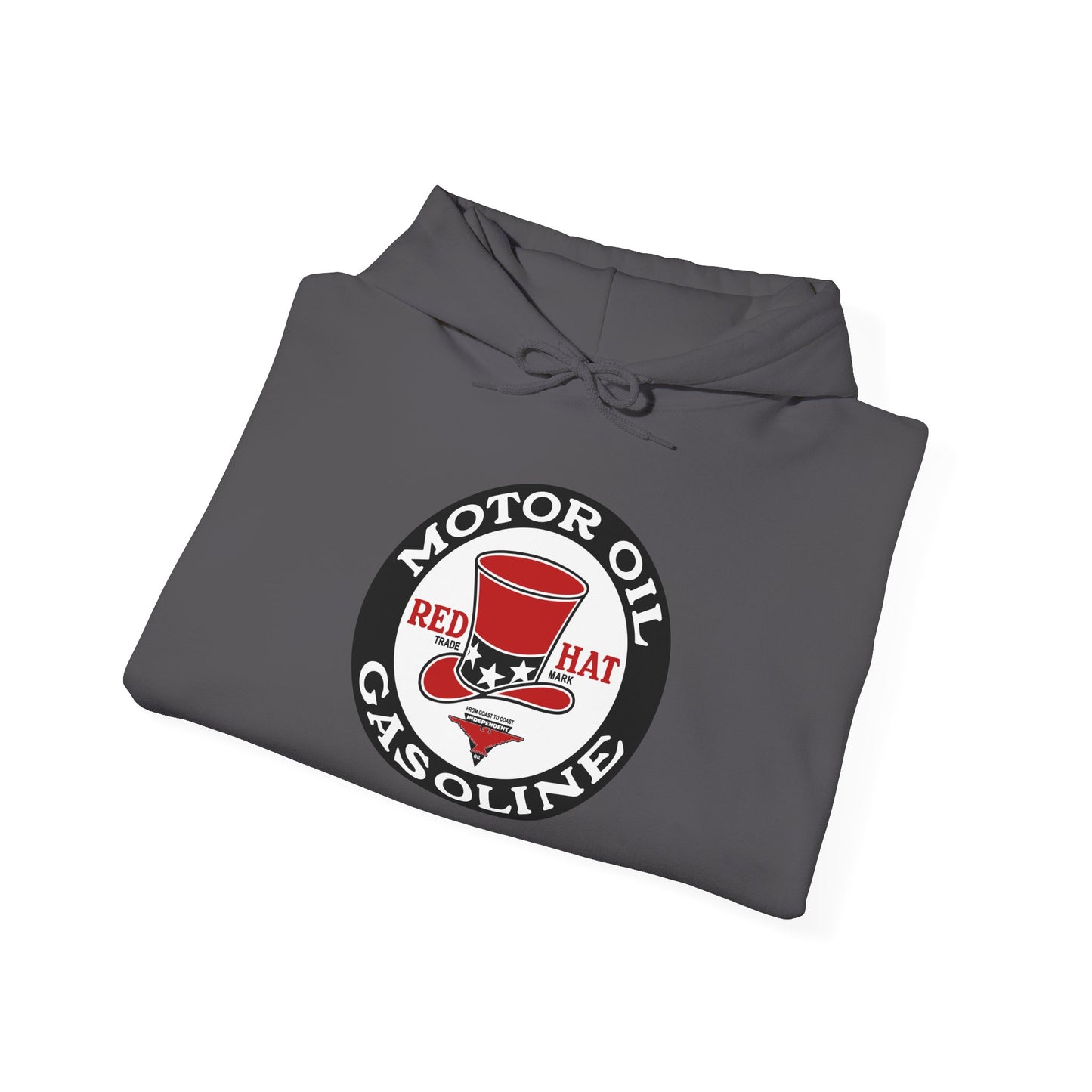 Red Hat Motor Oil Hoodie — Vintage Independent Petroliana | The Faded Label Co.