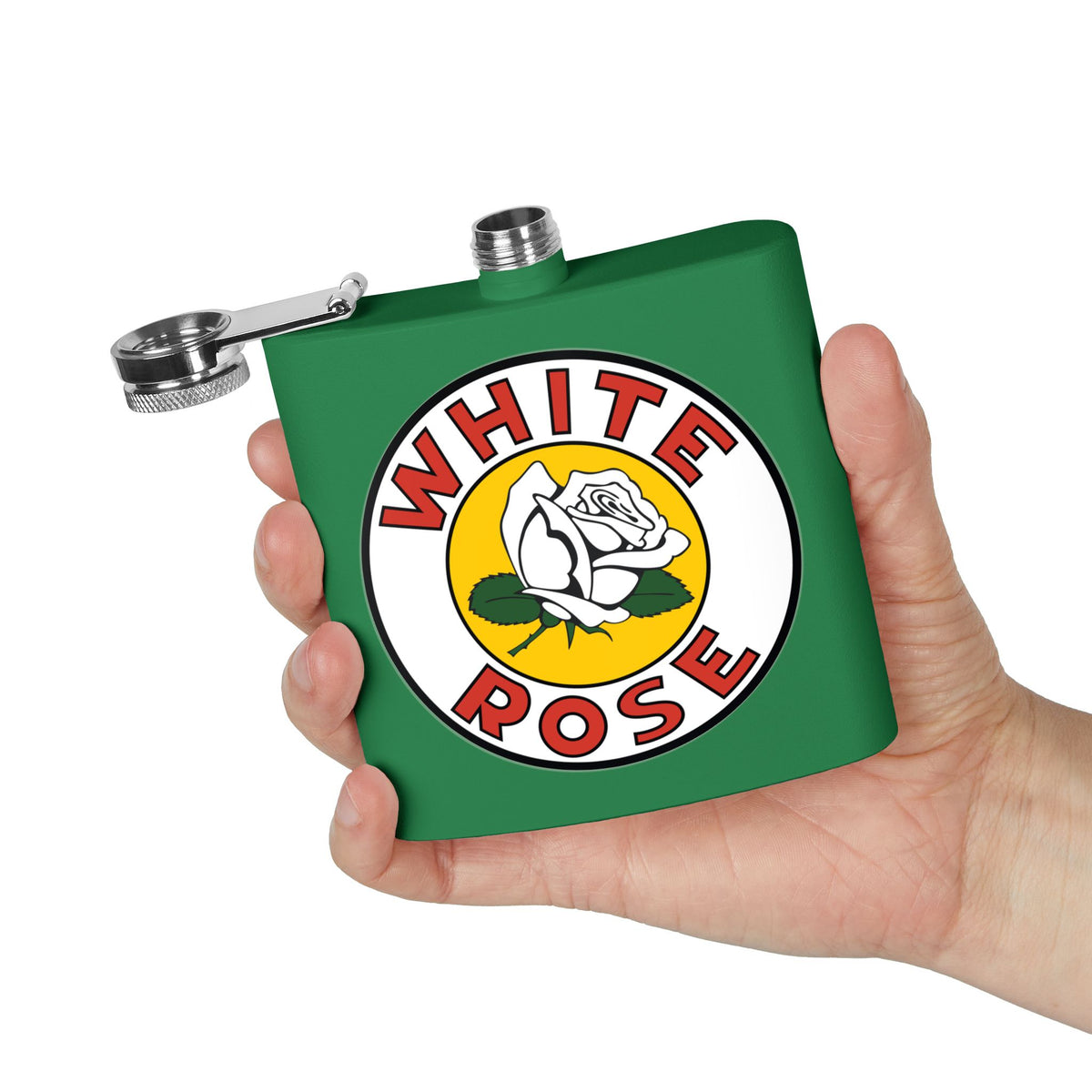 White Rose Gasoline Flask — Vintage Canadian Petroliana Gift | The Faded Label Co.