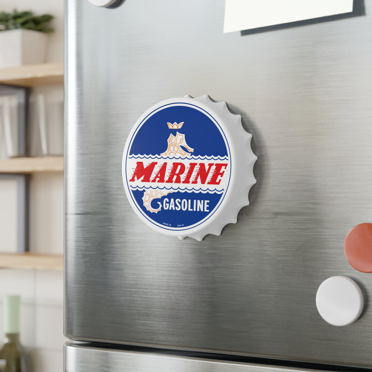 Marine Gasoline Bottle Opener — Vintage Dockside Petroliana Gift | The Faded Label Co.