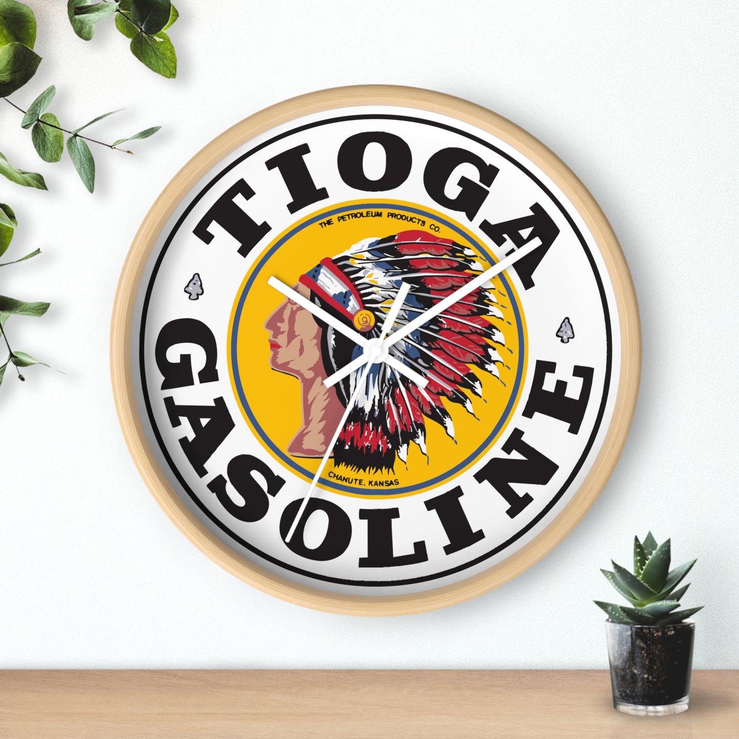Tioga Gasoline Wall Clock — Vintage Petroliana Gift | The Faded Label Co.