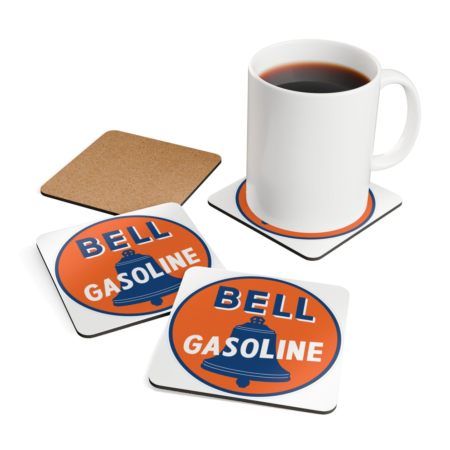Bell Gasoline Coaster Set — Vintage Route 66 Petroliana Gift | The Faded Label Co.