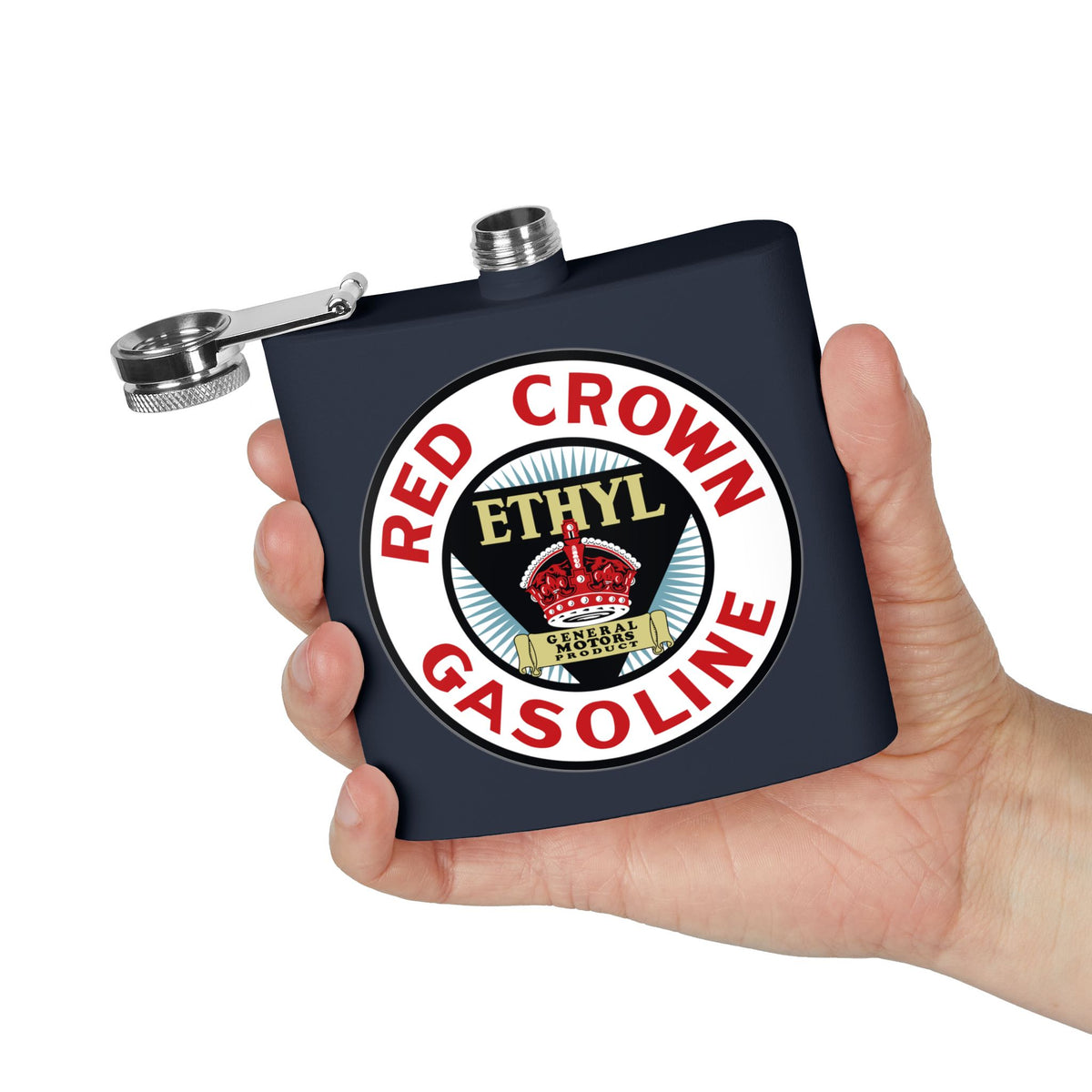 Red Crown Ethyl Flask — Vintage Standard Oil Petroliana Gift | The Faded Label Co.