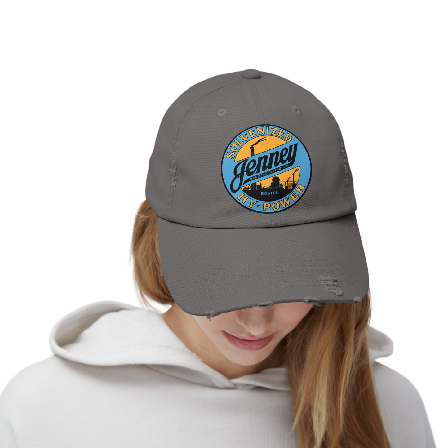 Jenney Gasoline Distressed Cap — Vintage New England Petroliana Hat | The Faded Label Co.