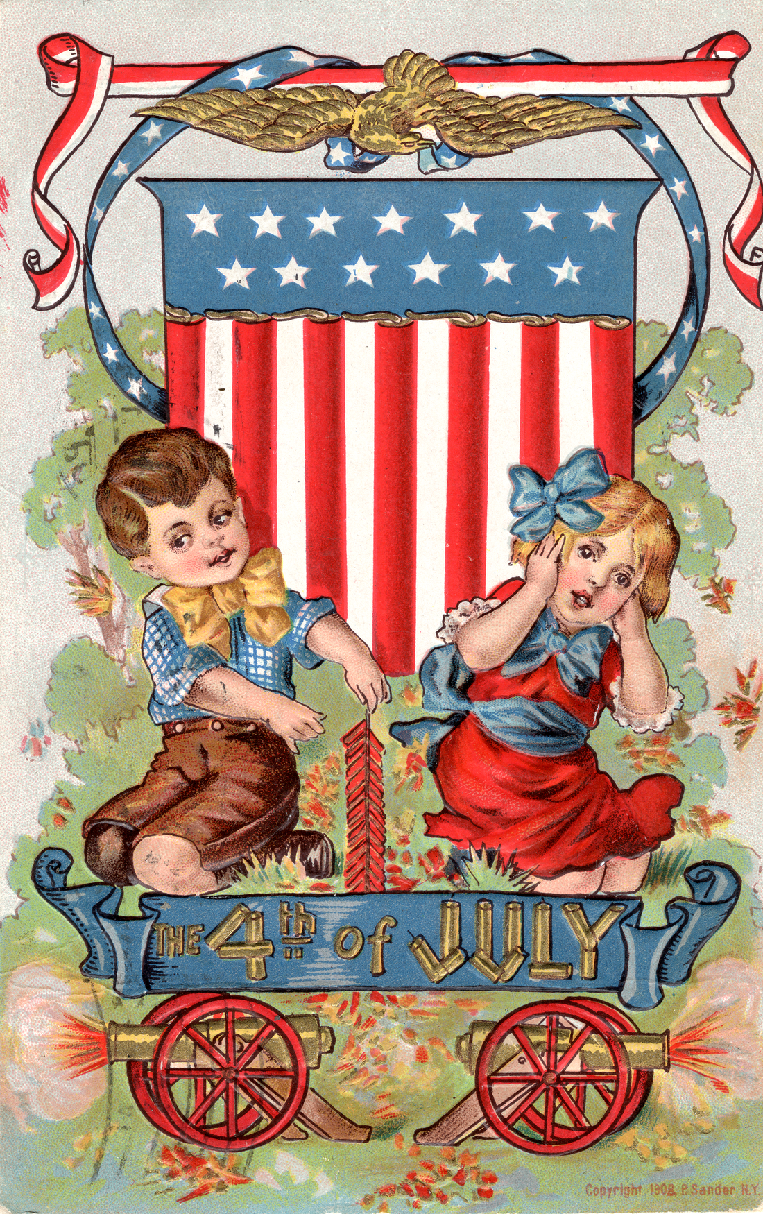 Before Anyone Had a Phone to Film the Fireworks Vintage postcards, America's 250th, and the label art that connected then to now.