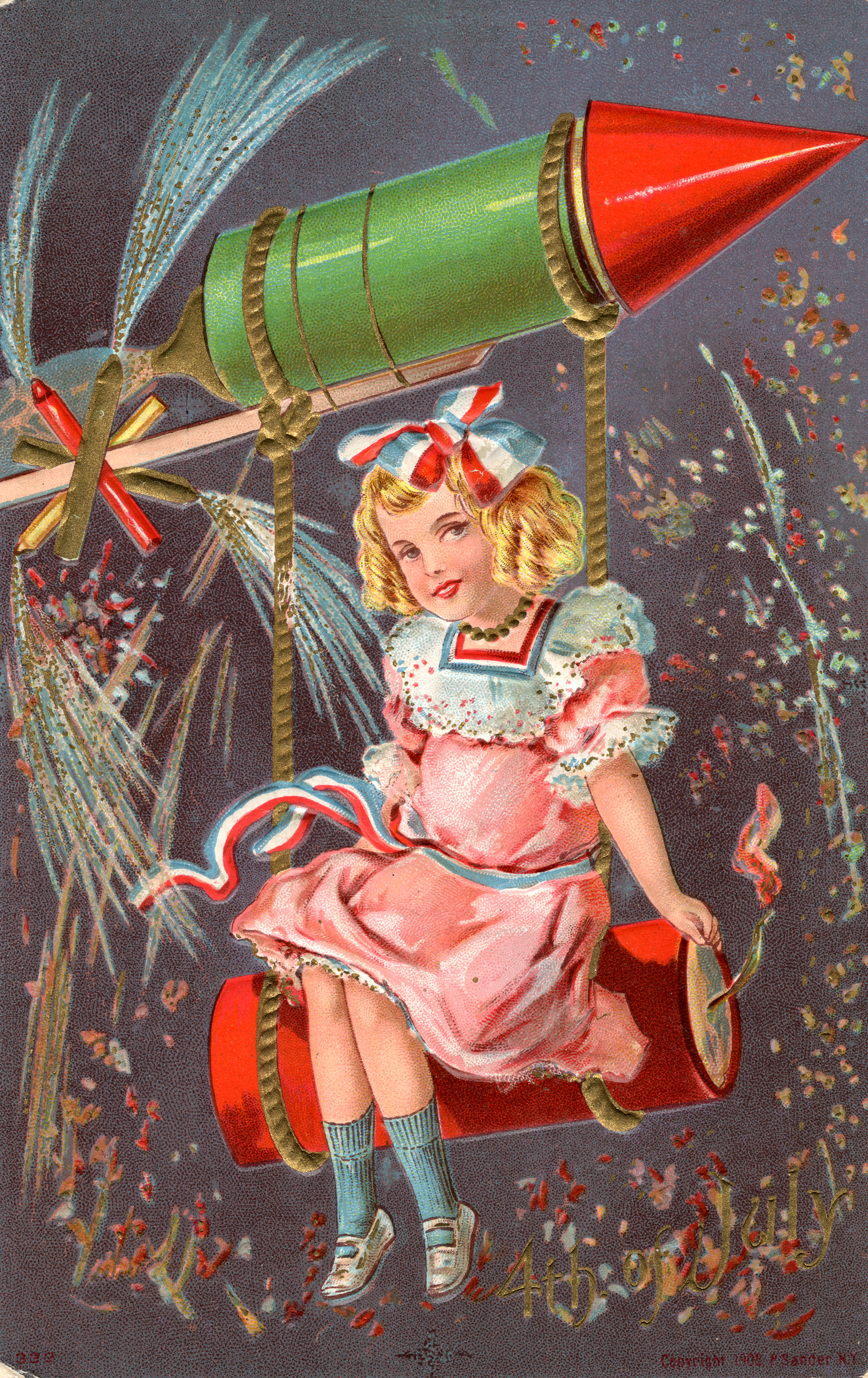 Vintage 4th of July Postcard Art