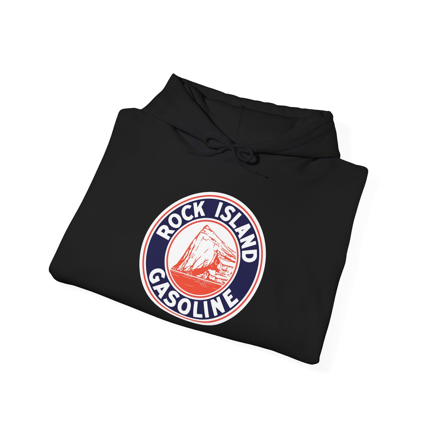Rock Island Gasoline Hoodie — Vintage Gas Station Logo Pullover