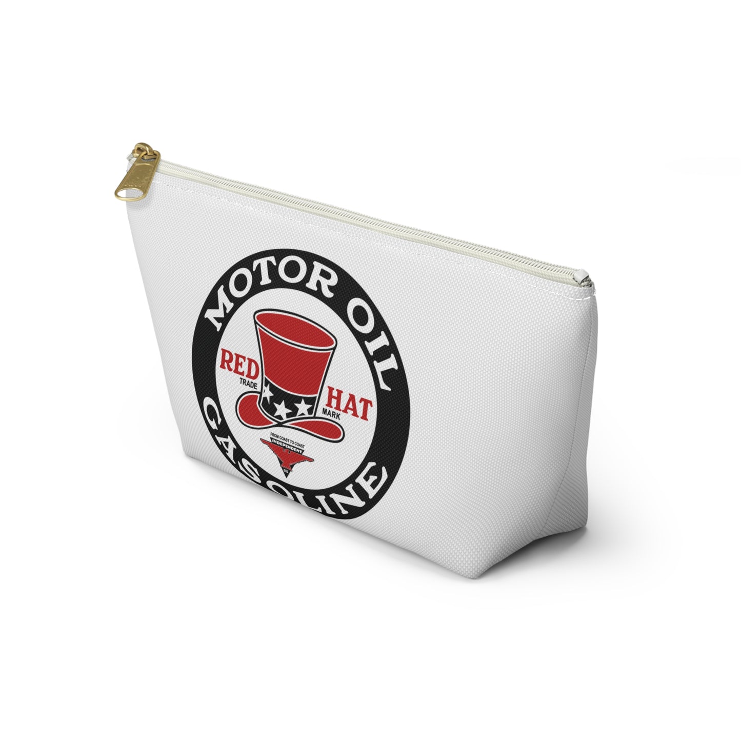 Red Hat Motor Oil & Gasoline Accessory Pouch — Vintage Rare Petroliana Gift | The Faded Label Co.