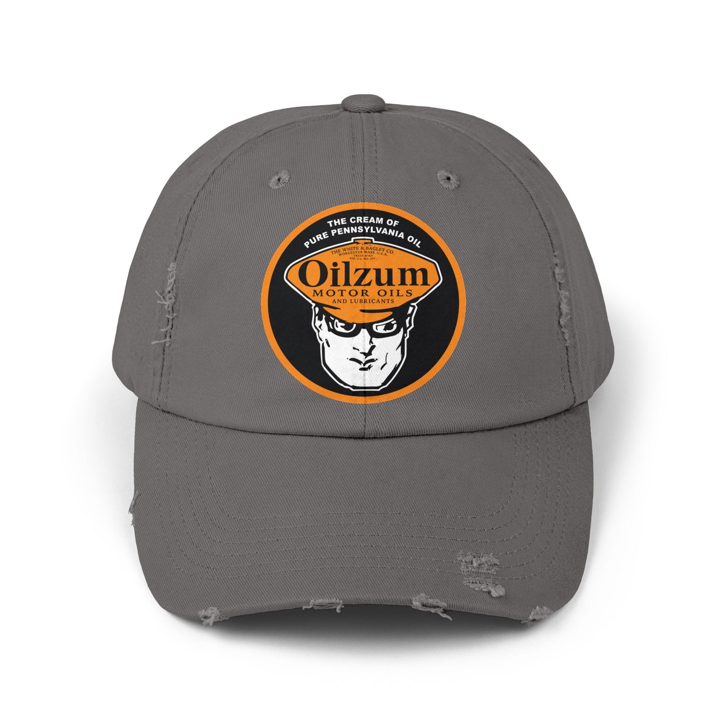 Oilzum Distressed Cap — Vintage Racing Motor Oil Hat | The Faded Label Co.