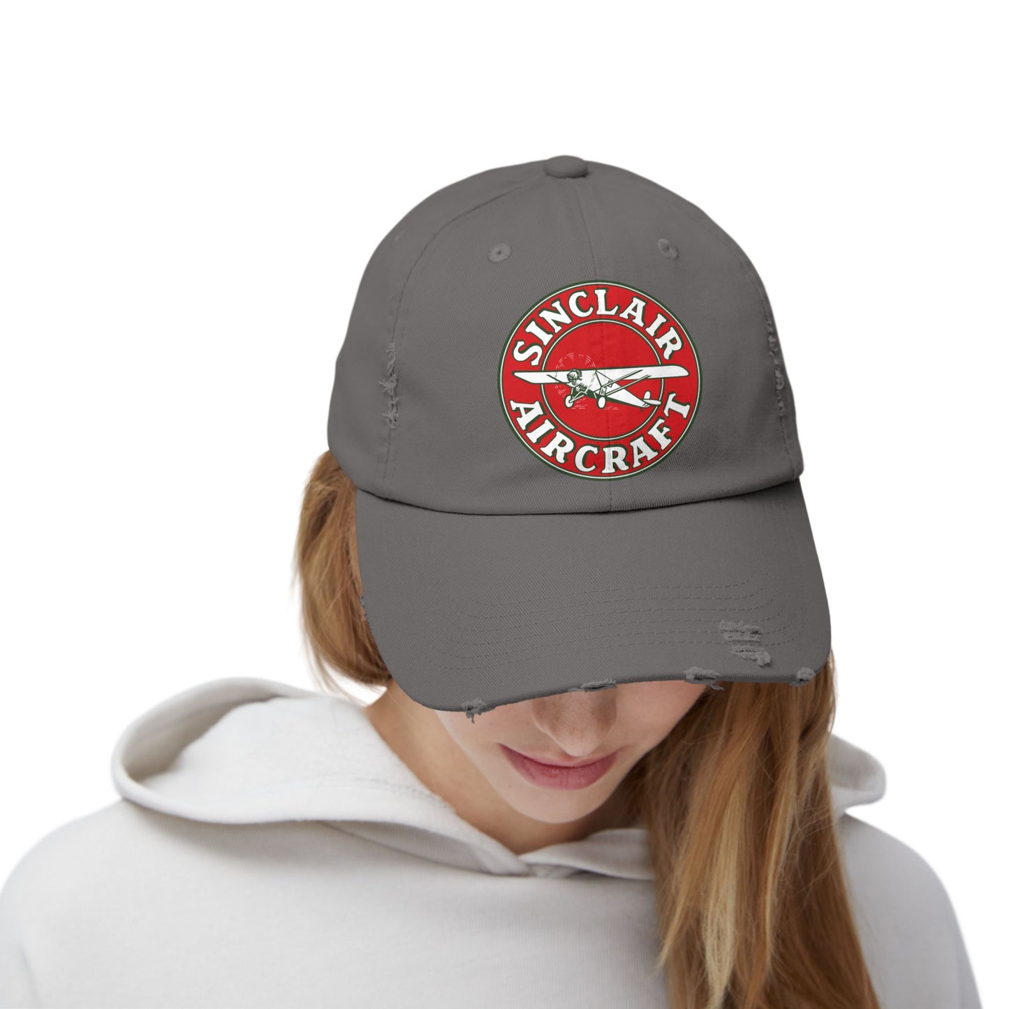 Sinclair Aircraft Distressed Baseball Cap — Vintage Aviation Pilot Hat