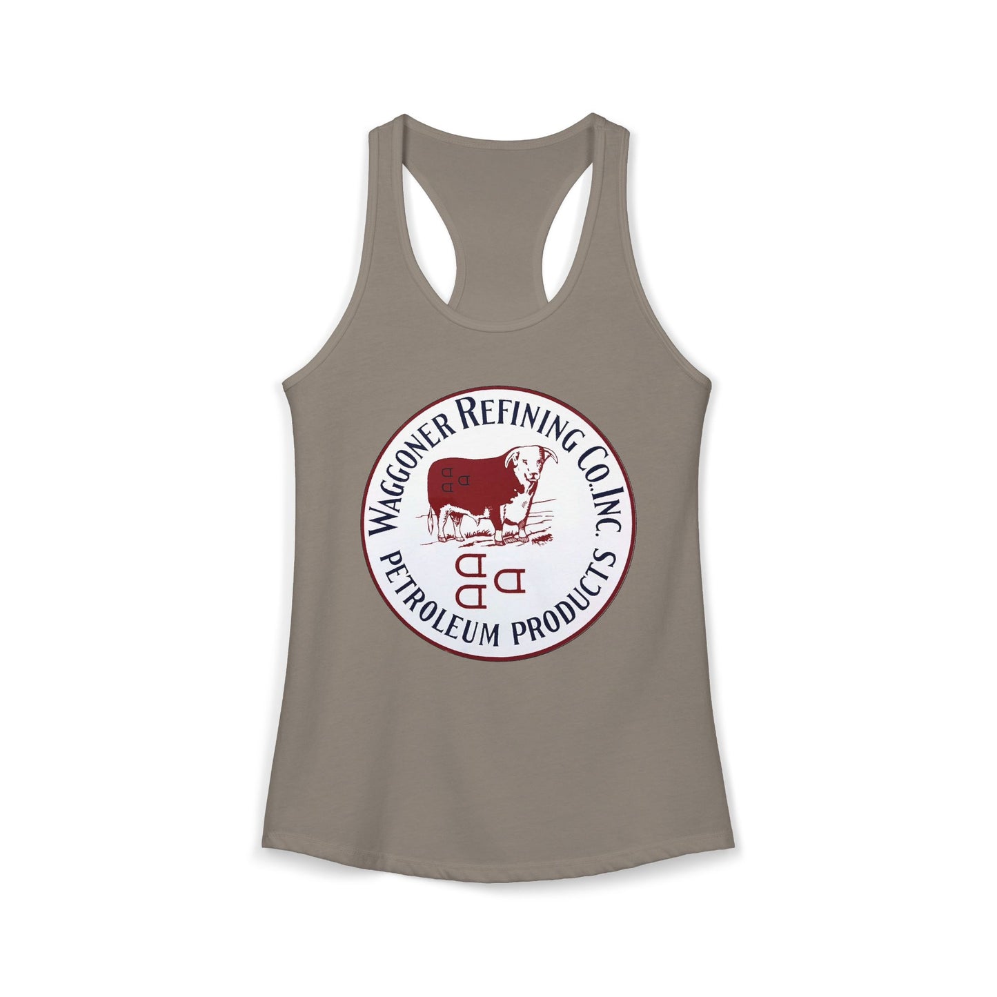 Waggoner Refining Co. racerback tank detail — vintage Texas petroliana apparel — The Faded Label Co.