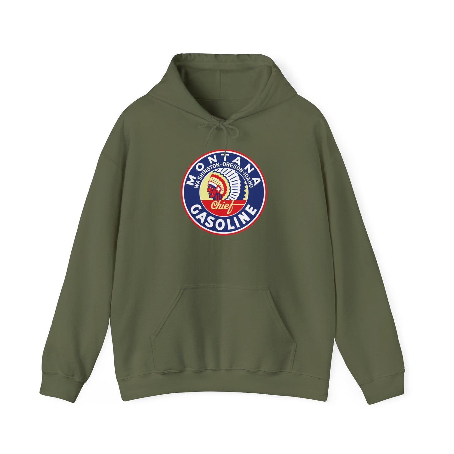 Montana Chief Gasoline Hoodie — Vintage Northwest Petroliana | The Faded Label Co.