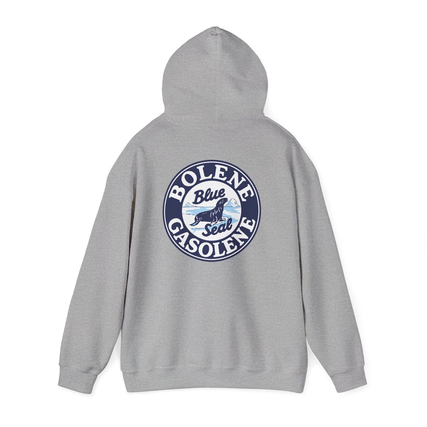 Bolene Blue Seal"Gasoline Hoodie - Vintage " Retro Logo Pullover