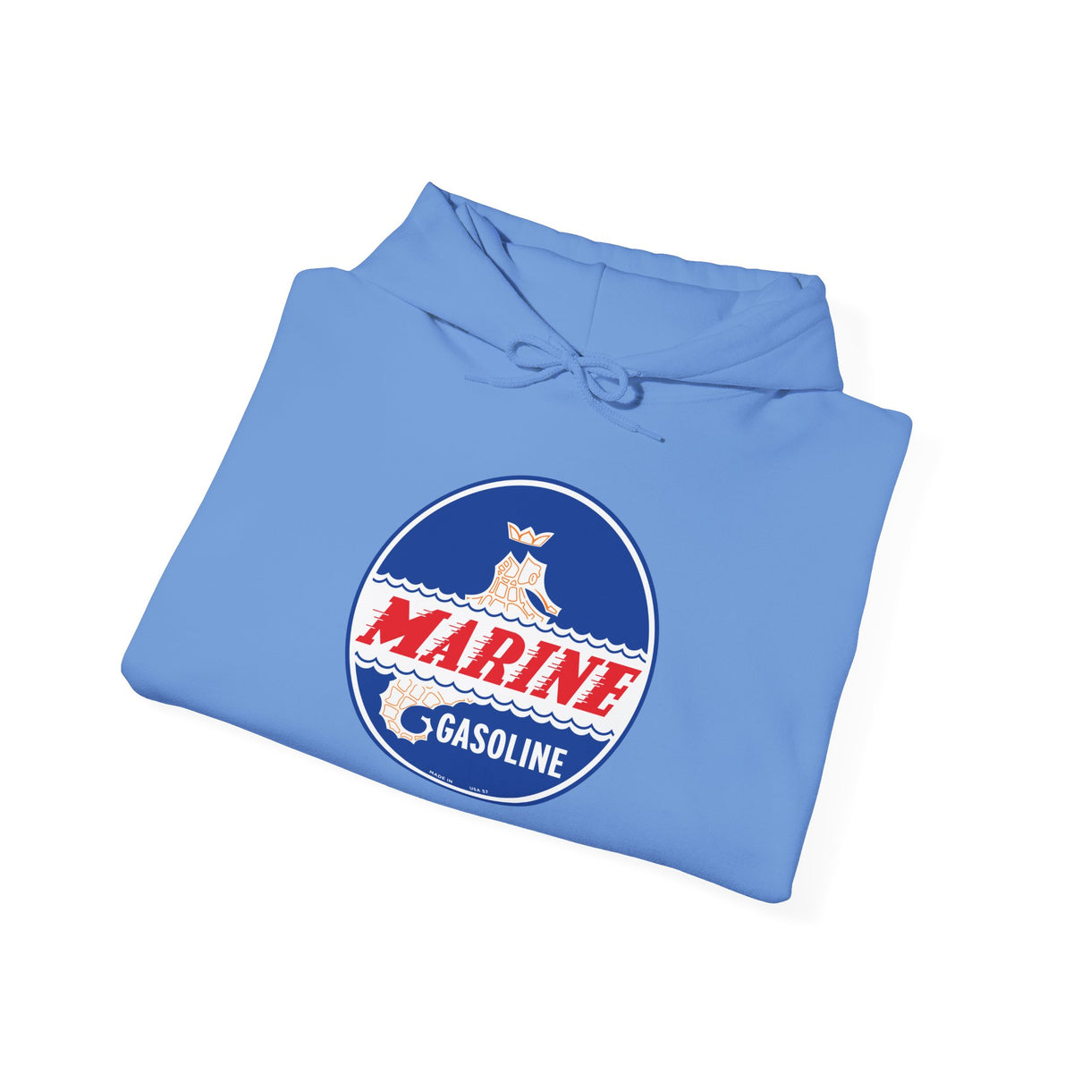Marine Gasoline Hoodie — Vintage Seahorse Petroliana | The Faded Label Co.