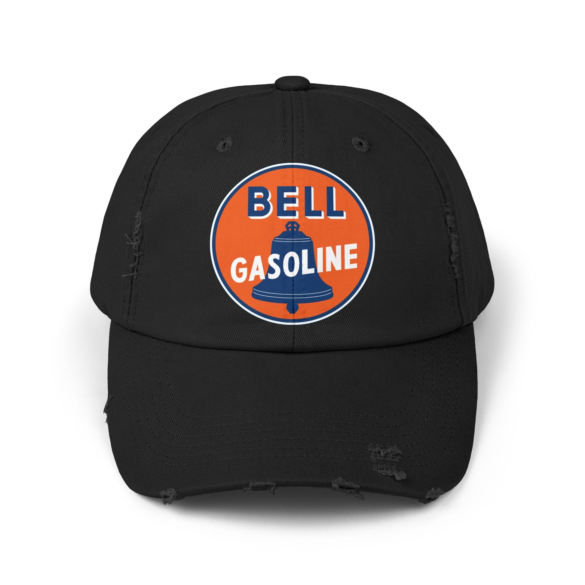 Bell Gasoline distressed cap black — vintage Route 66 petroliana hat — The Faded Label Co.