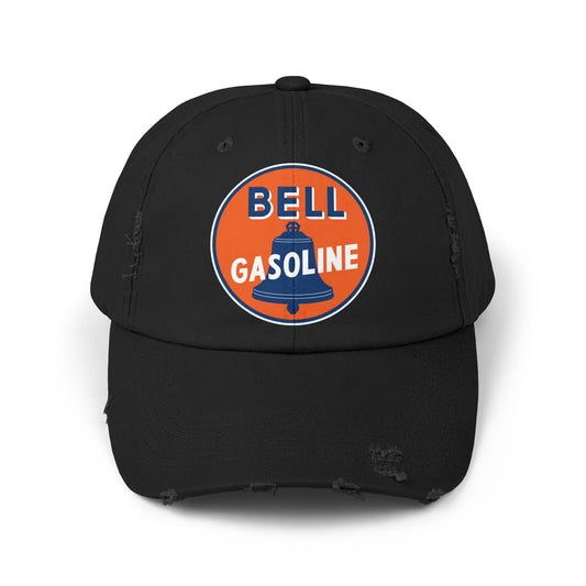 Bell Gasoline distressed cap black — vintage Route 66 petroliana hat — The Faded Label Co.