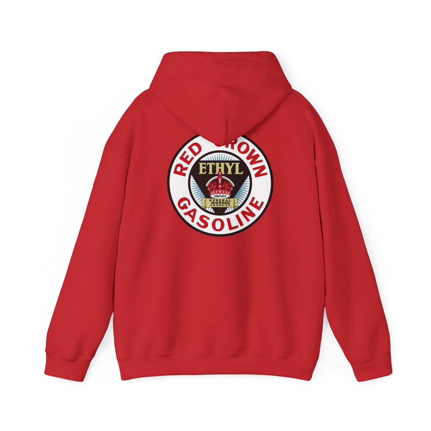 Red Crown Ethyl  Gasoline Logo Hoodie — Vintage Ethyl Oil Company Pullover