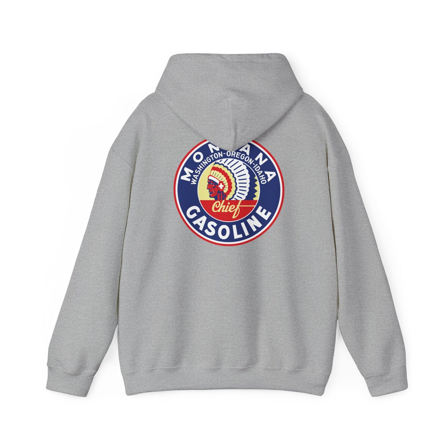 Montana Chief Gasoline Hoodie — Retro Logo Vintage Gas Station Pullover