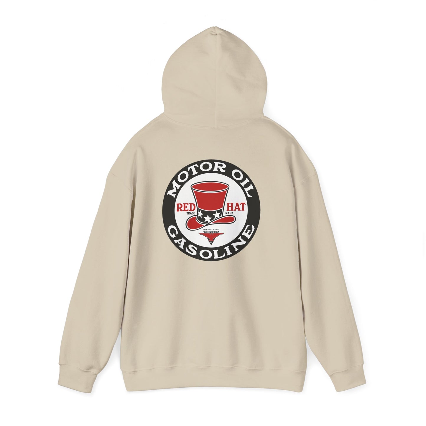 Red Hat Motor Oil Gasoline Hoodie – Retro Vintage Gas & Mechanic Sweatshirt