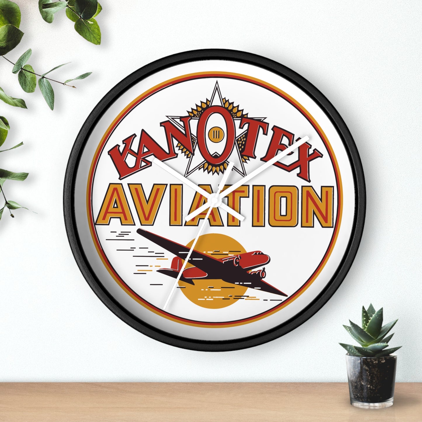 Kanotex Aviation Wall Clock — Vintage Petroliana Gift | The Faded Label Co.