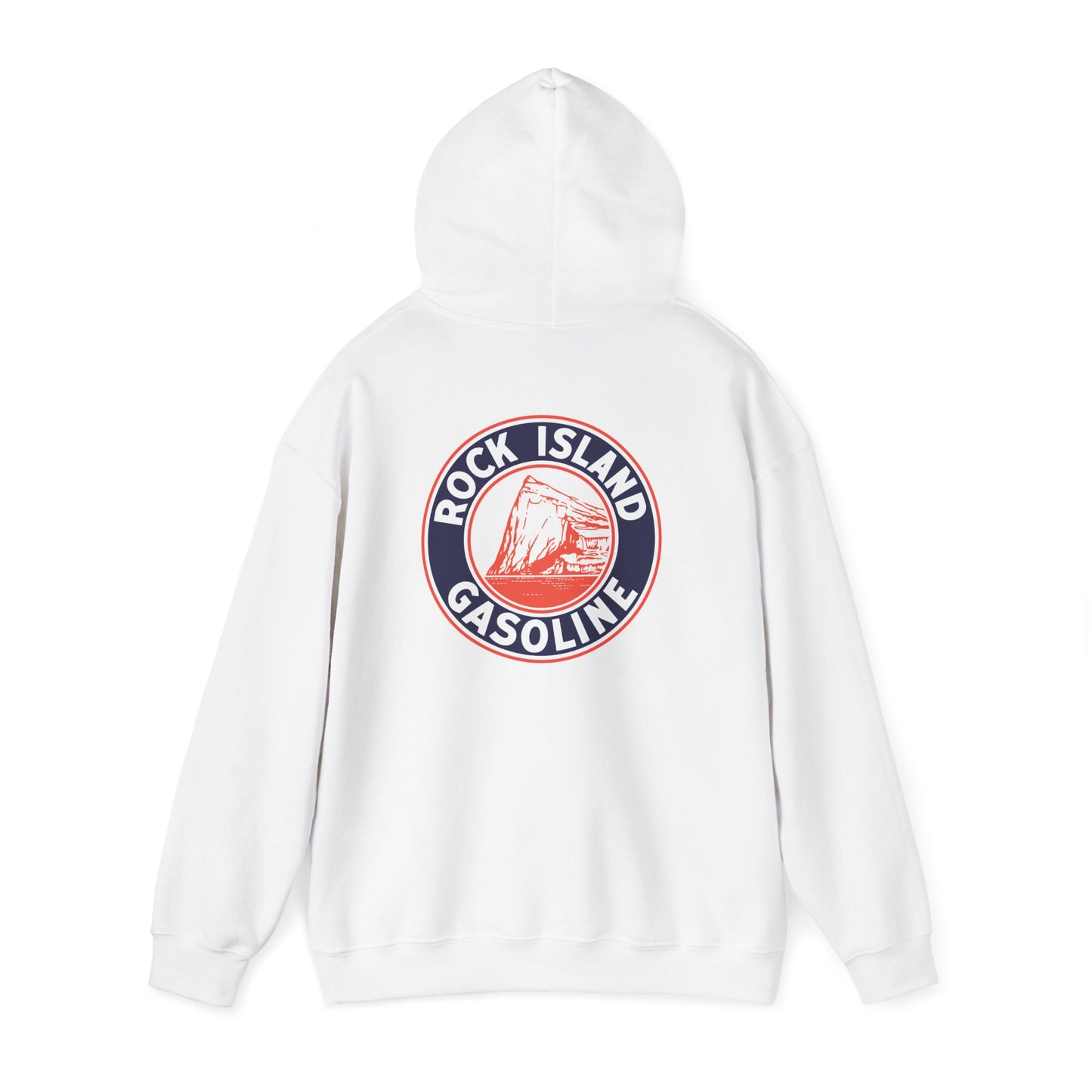 Rock Island Gasoline Hoodie — Vintage Gas Station Logo Pullover