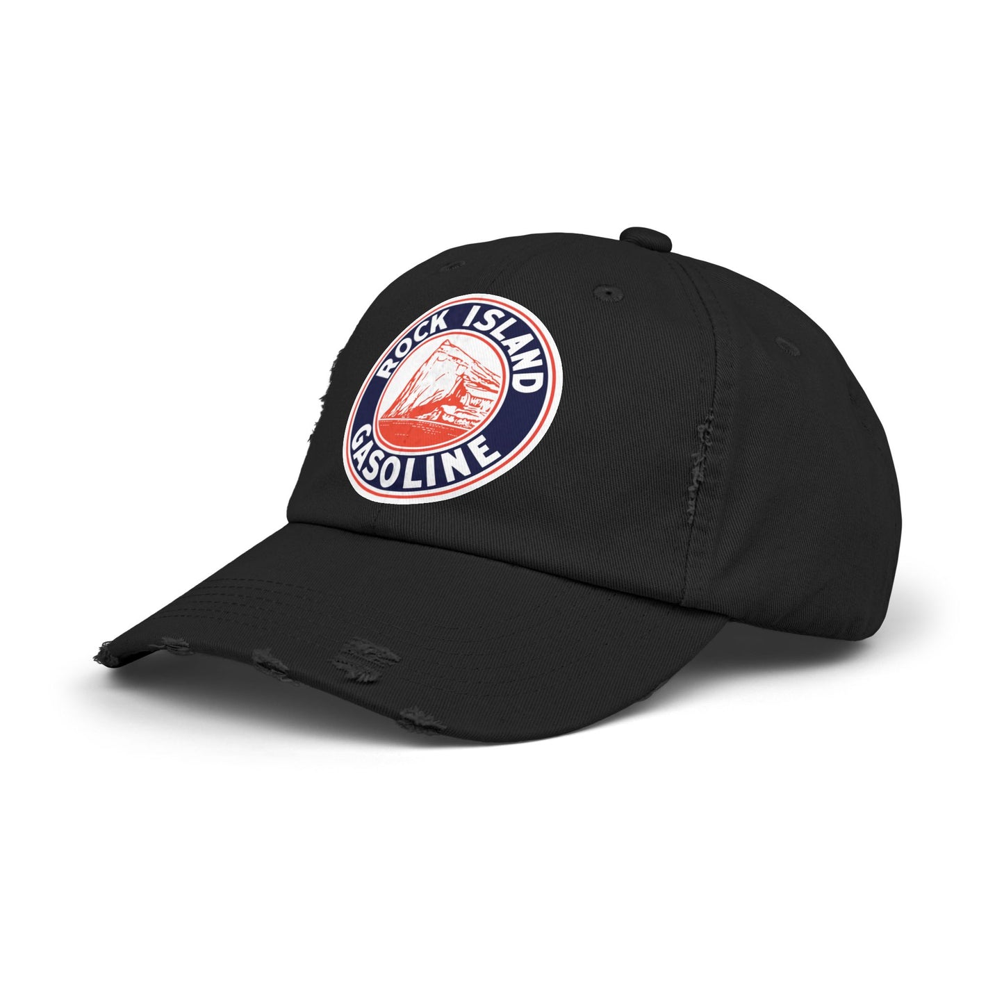 Rock Island Gasoline Distressed Cap — Vintage Petroliana Hat | The Faded Label Co.