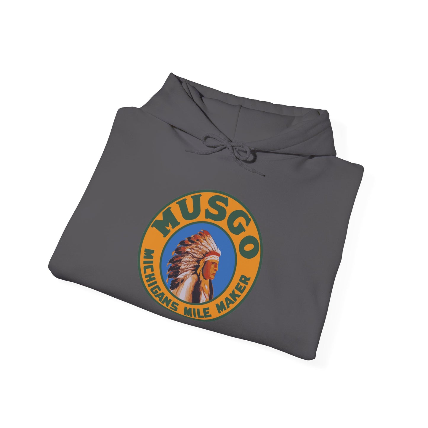 MUsgo Michigan’s Mile Maker Hoodie —Retro Native Chief Logo Sweatshirt