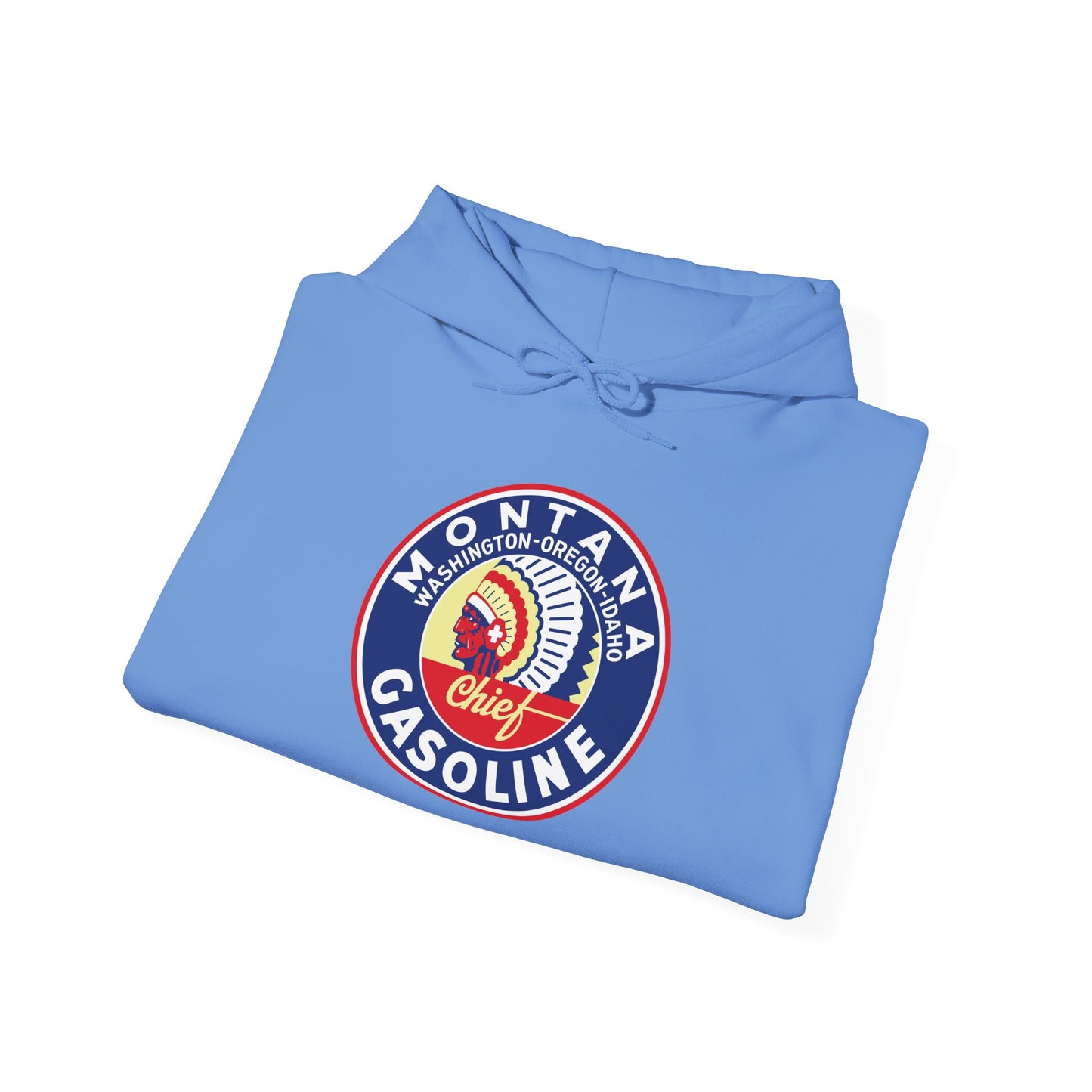 Montana Chief Gasoline Hoodie — Vintage Northwest Petroliana | The Faded Label Co.