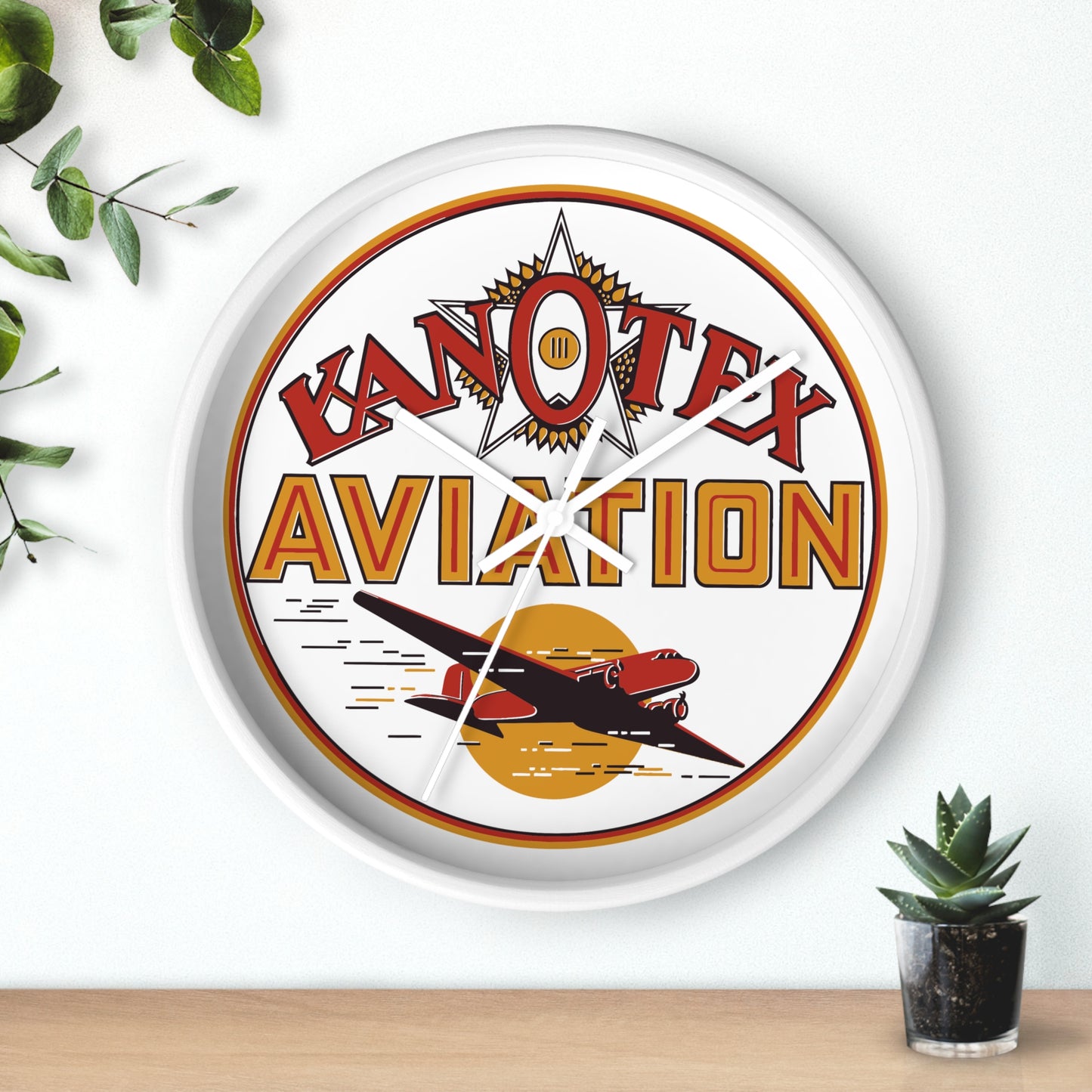 Kanotex Aviation Wall Clock — Vintage Petroliana Gift | The Faded Label Co.