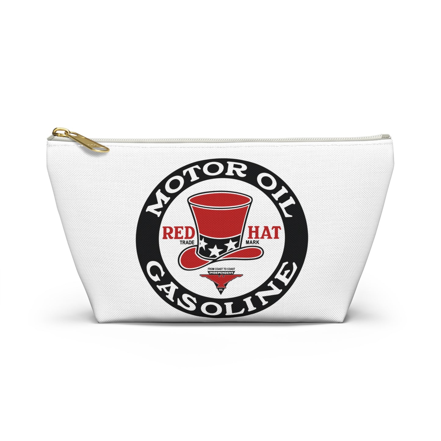Red Hat Motor Oil & Gasoline Accessory Pouch — Vintage Rare Petroliana Gift | The Faded Label Co.