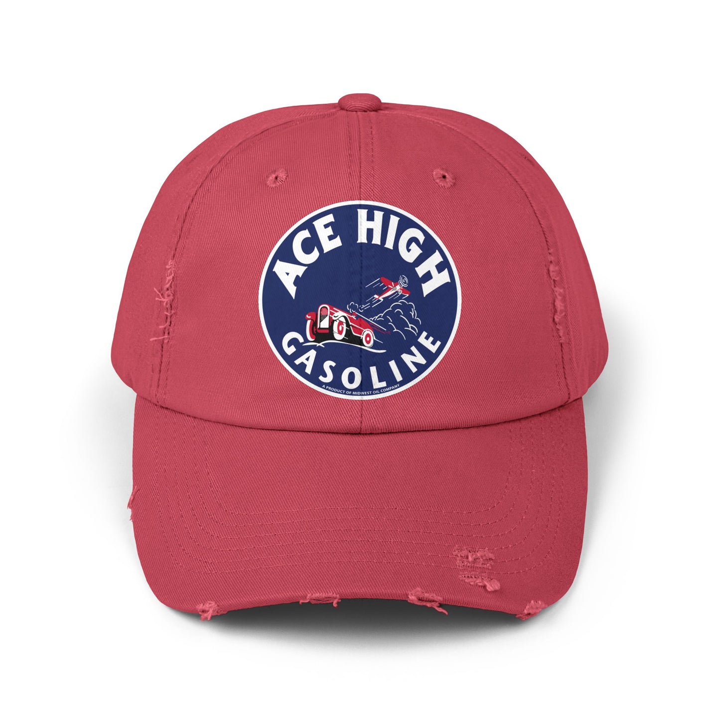 Ace High Gasoline Distressed Cap — Vintage Petroliana Hat | The Faded Label Co.