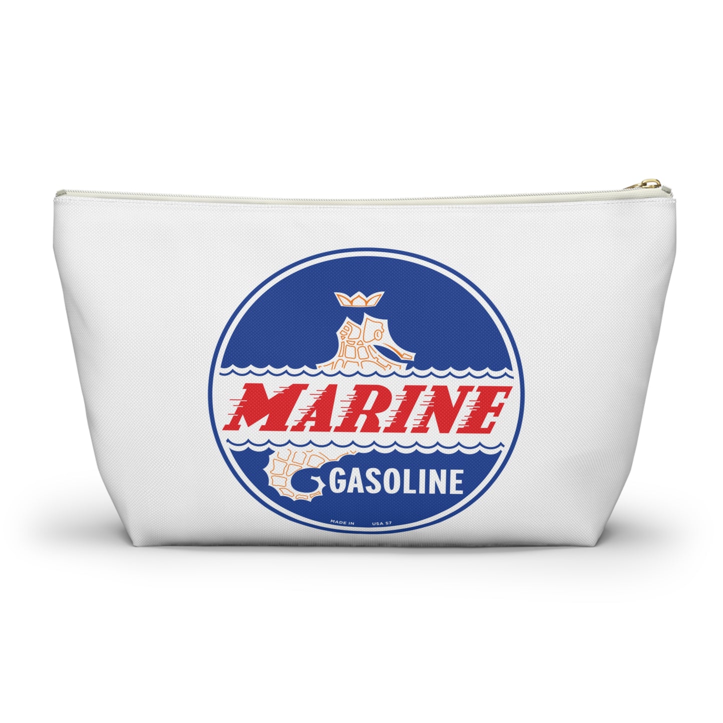 Marine Gasoline Accessory Pouch — Vintage Dockside Petroliana Gift | The Faded Label Co.