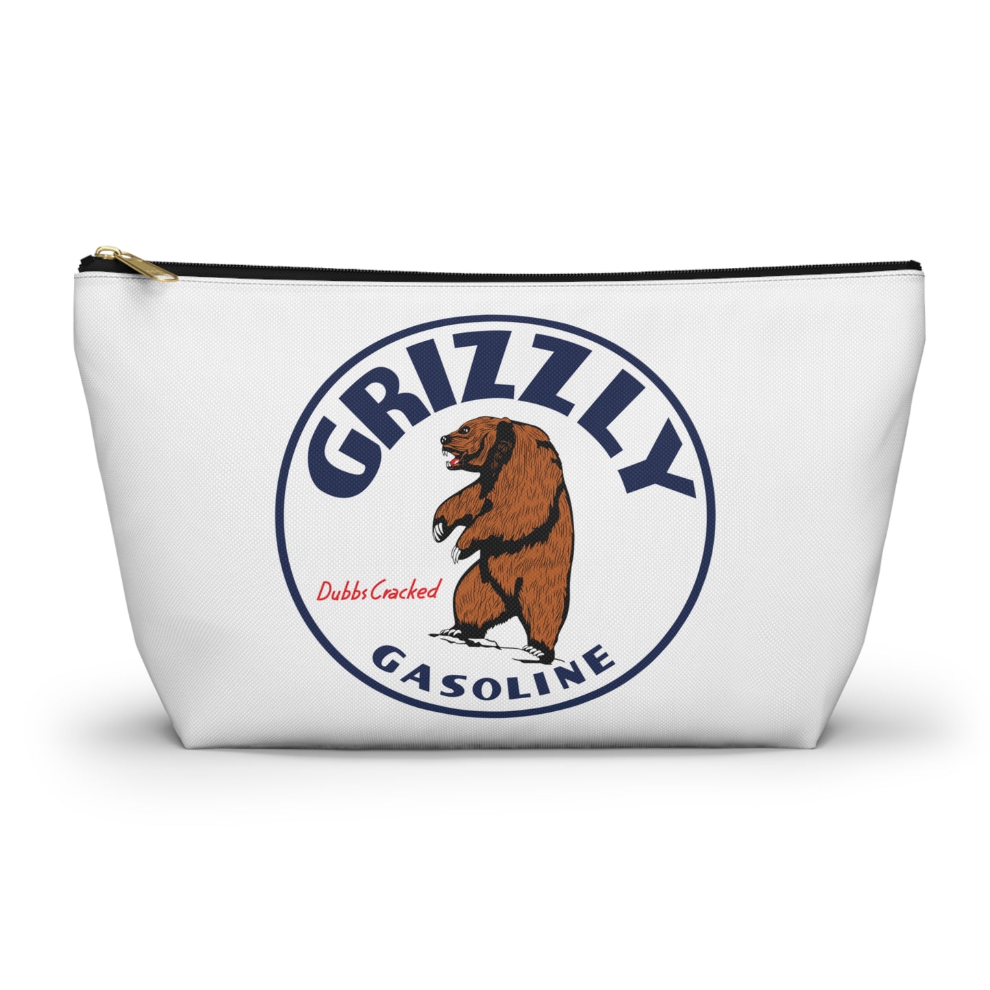 Grizzly Gasoline Accessory Pouch — Vintage Montana Petroliana Gift | The Faded Label Co.