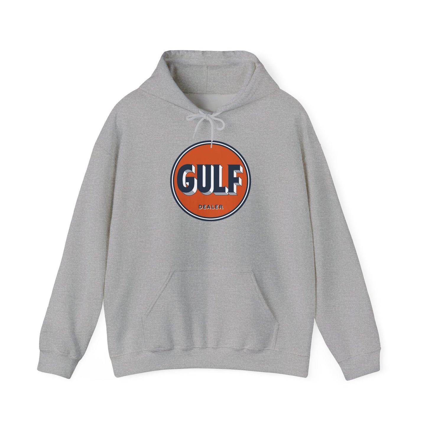 Gulf dealer Logo Hoodie — Vintage Orange Gas Station Crewneck
