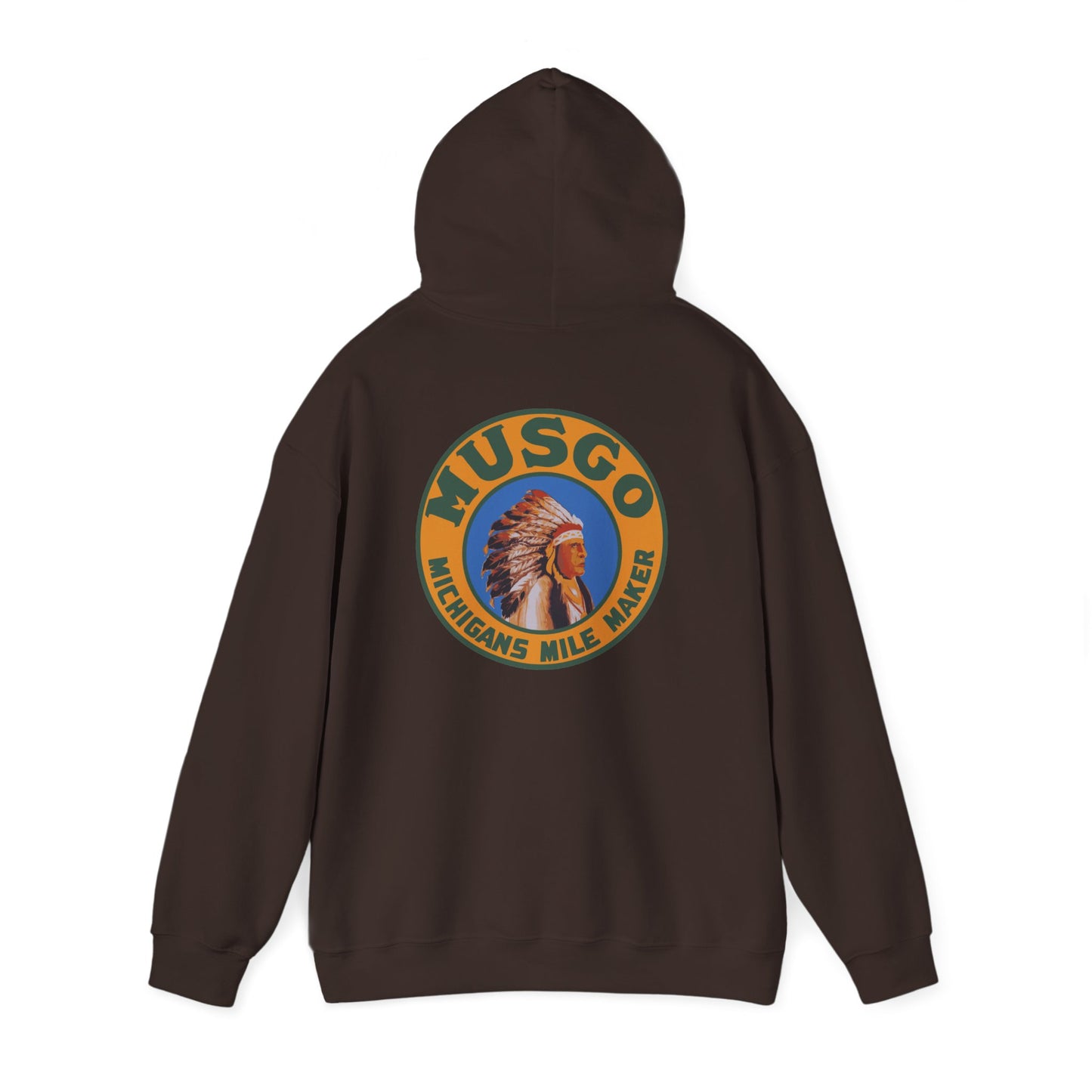MUsgo Michigan’s Mile Maker Hoodie —Retro Native Chief Logo Sweatshirt