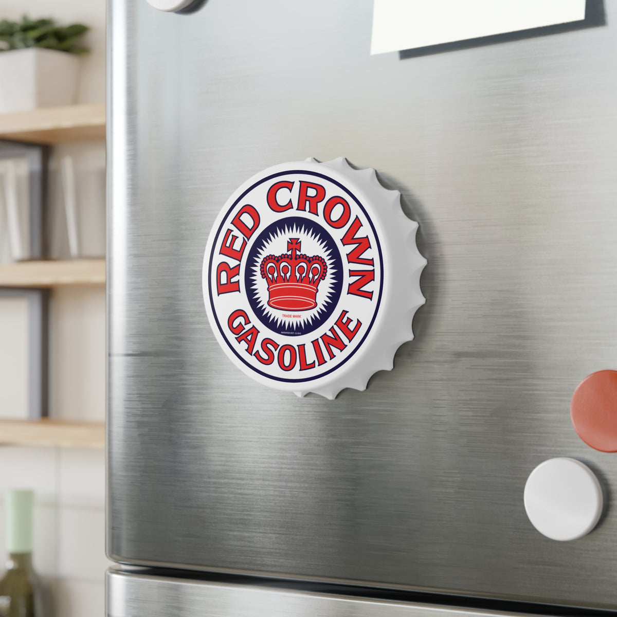 Red Crown Gasoline Bottle Opener — Vintage Standard Oil Petroliana Gift | The Faded Label Co.