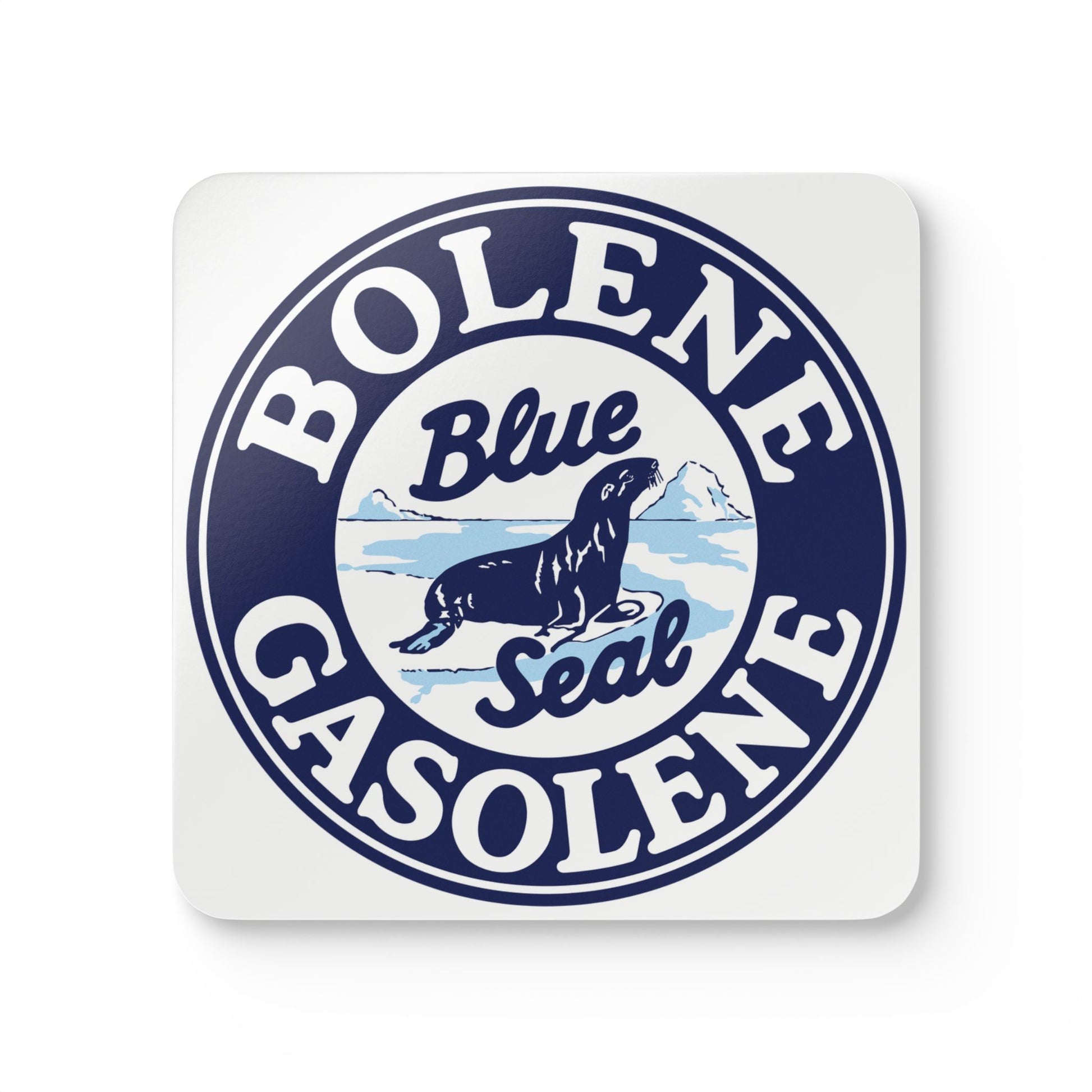 Bolene Blue Seal coaster set — vintage petroliana gift — The Faded Label Co.