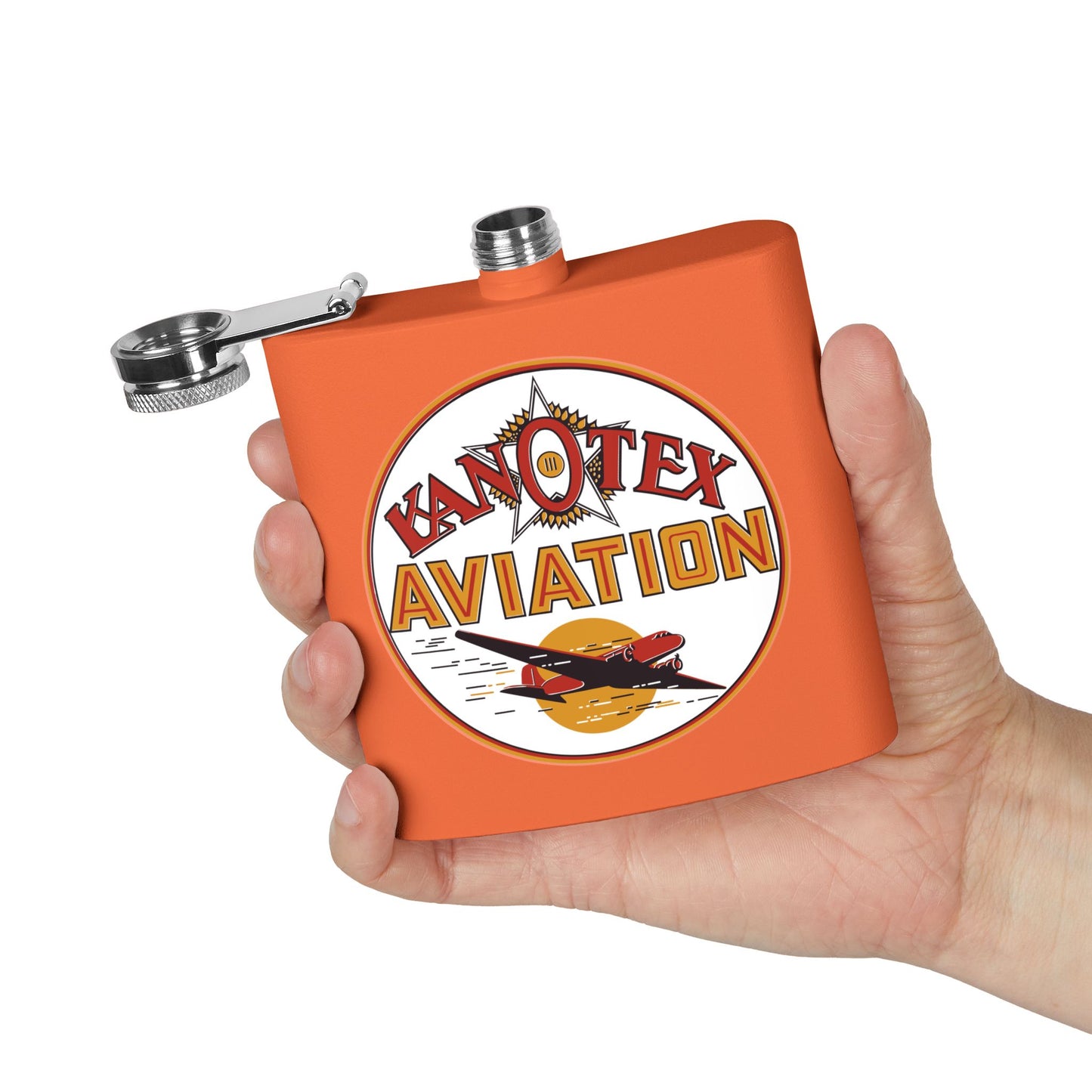 Kanotex Aviation Flask — Vintage Petroliana Gift | The Faded Label Co.