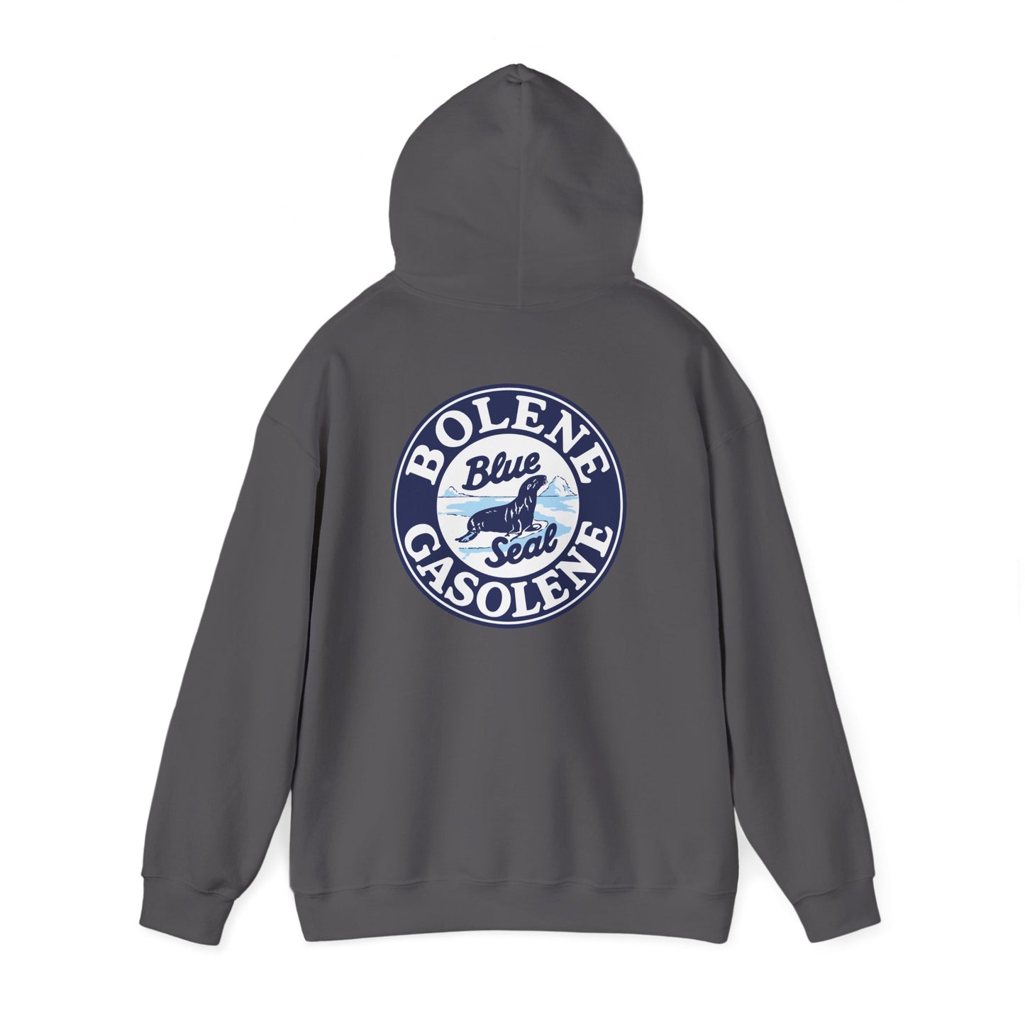 Bolene Blue Seal"Gasoline Hoodie - Vintage " Retro Logo Pullover