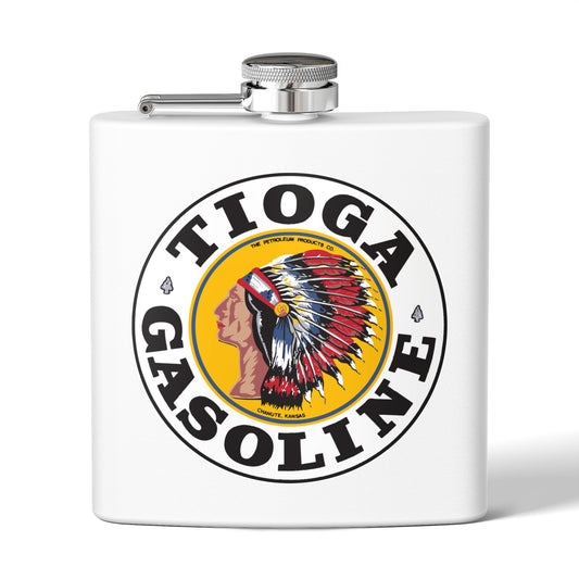 Tioga Gasoline flask — vintage petroliana gift — The Faded Label Co.