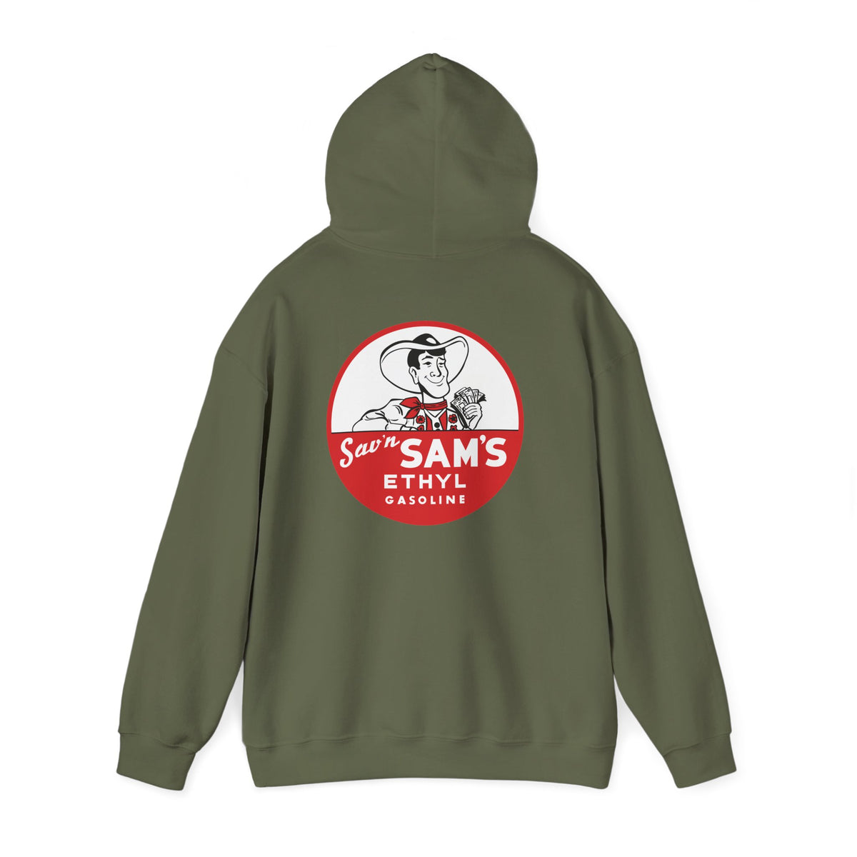 Sav'n Sam's Ethyl Gasoline Hoodie — Vintage Petroliana | The Faded Label Co.