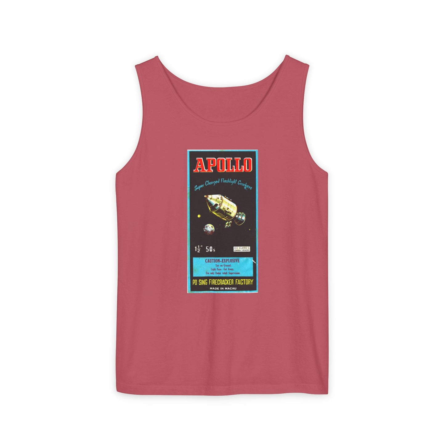 Apollo Firecrackers tank top gray — 4th of July vintage graphic tank — The Faded Label Co.