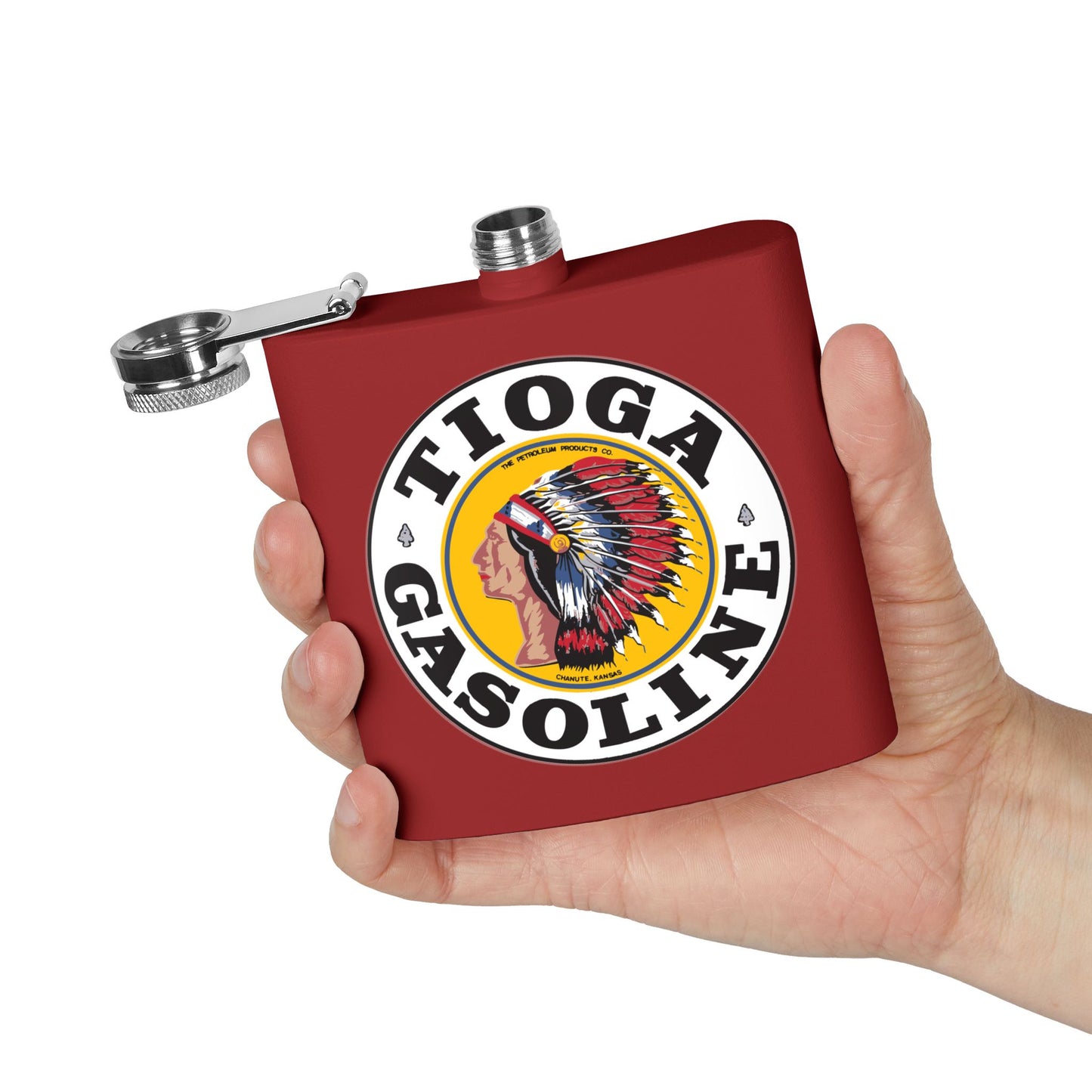 Tioga Gasoline Flask — Vintage Petroliana Gift | The Faded Label Co.