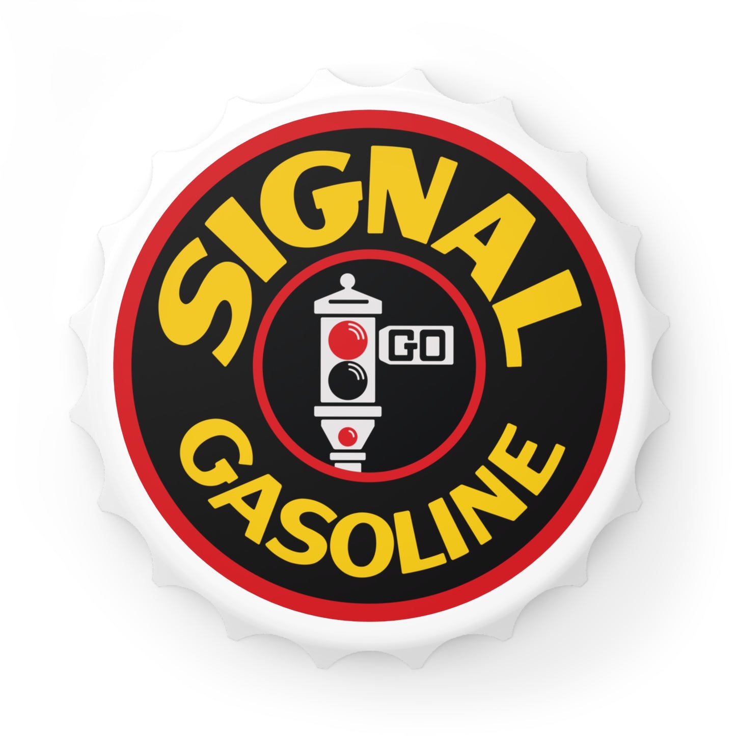 Signal Gasoline bottle opener — vintage petroliana gift — The Faded Label Co.