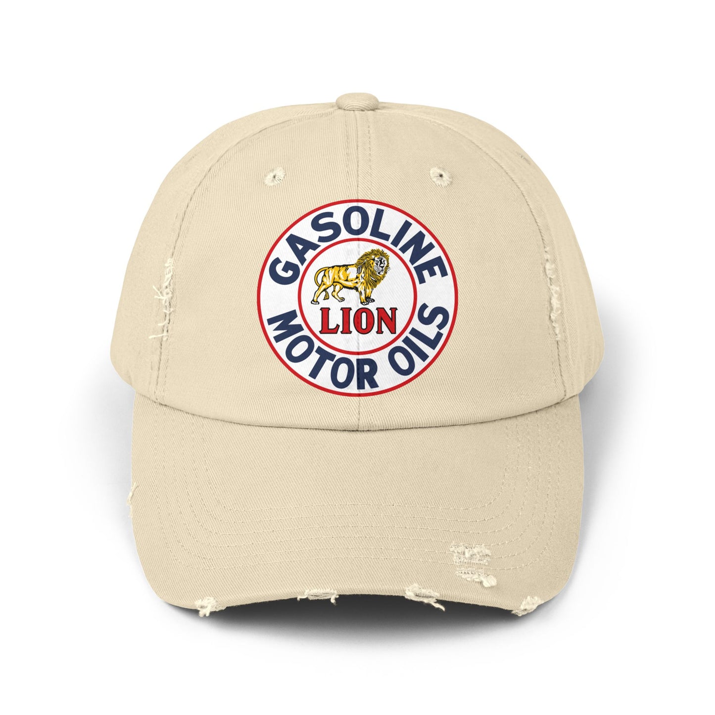 Lion Gasoline Distressed Cap — Vintage Arkansas Petroliana Hat | The Faded Label Co.